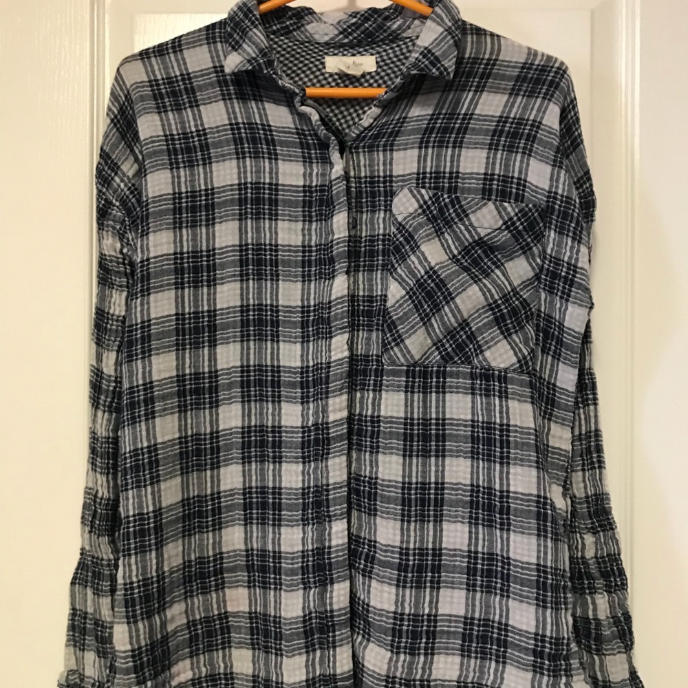 Plaid long sleeve button down